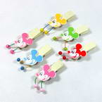 Wooden peg embellishments, 1.5cm x 2.5cm x 6cm, 6 pieces