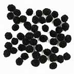 Pom poms, Polypropylene, black, Diameter 6mm, 50 Pom poms