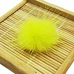 Fluffy embellishment, Yellow, Diameter 25mm (approximate), 1 piece