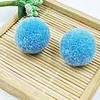 Fluffy embellishment, Polypropylene, blue, Diameter 20mm (approximate), 2 pieces