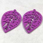 Wooden embellishments, purple, 0.2cm x 2.5cm x 3.5cm, 2 Piece