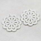 Wooden embellishments, white, 4.5cm x 0.2cm, 2 Piece