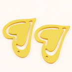 Wooden embellishments, Wood, Yellow, 4.7cm x 4.2cm x 0.2cm, 2 pieces