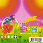 Floral coloured paper, 4.7 inch (11.7 cm) square, 60 sheets