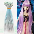 Dolls hairs, Rayon, blue, 15cm x 100cm, 1 piece