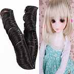 Dolls hairs, Rayon, black, 5cm x 100cm, 1 piece