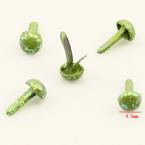 Decorative Brads & eyelets, High quality metal alloy, green, 4.5mm x 8mm, 20  pieces