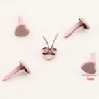 Decorative Brads & eyelets, High quality metal alloy, Light pink, 5mm x 5mm x 9mm, 15 pieces