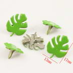 Decorative Brads & eyelets, High quality metal alloy, green, 17mm x 13mm x 8mm, 8  pieces