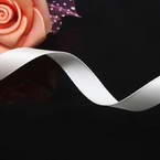 Double faced Colour Ribbons, Polyester, Cream colour, 4.6m x 1cm (approximate)