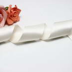 Double faced Colour Ribbons, Polyester, Cream colour, 92cm x 38mm