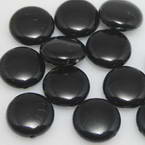 Beads, Acrylic, black, Disc shape, 14mm x 14mm x 4mm, 20 Beads