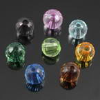 Perles, Plastique, Assortiment de couleurs, Forme ronde facettes, Diamètres de 8mm, 20g, 70 Perles