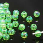 Beads, AB Splendour Beads, Acrylic, green, Spherical, Diameter 3mm, 1g, 100 Beads