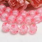 Beads, Pumpkin Shape, Acrylic, pink, Pumpkin Shape, Diameter 12mm, 16g, 20 Beads