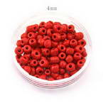 Bead, Seed beads, Glass, red, Disc shape, 4mm, 25g, 275 Beads