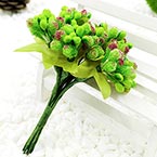 Mini Bouquet Flower Stamen - Big Glass Head, Bright green, 10 pieces, Long 9cm