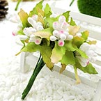 Mini Bouquet Flower Stamen - Big Glass Head, white, 10 pieces, Long 9cm