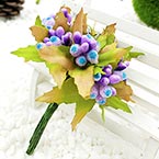 Mini Bouquet Flower Stamen - Big Glass Head, Light purple, 10 pieces, Long 9cm