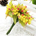 Mini Bouquet Flower Stamen - Big Glass Head, Yellow, 10 pieces, Long 9cm