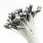 Small bulb Stamens, grey, 100 pieces (approximate), 5.5cm