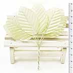 Rose leaf, Artificial fibers and wires, Light Yellow, 11cm x 3cm (approximate), 10 pieces