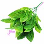 Artificial leaves, Plastic and wires, green, 35cm (approximate), 1 Artificial leaves