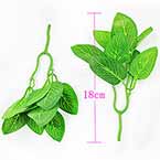 Artificial leaves, Plastic and wires, green, 18cm (approximate), 2 Artificial leaves