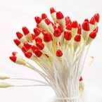 Flower stamen, Pinkish red, Light Yellow, 100 pieces (approximate)