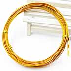 Flat aluminium wires, Aluminium, Gold colour, 5m (approximate), 3mm, 1mm