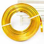 Flat aluminium wires, Gold colour, 5m (approximate), 5mm, 1mm