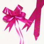 Automatic Ribbon bow, Magenta, Light brown, 10 Flower bows, 10cm x 8cm x 4cm