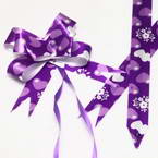 Automatic Ribbon bow, Royal purple, white, 10 Flower bows, 10cm x 8cm x 4cm