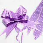 Automatic Ribbon bow, Light purple, white, 3 Flower bows, 20cm x 15cm x 7cm