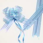 Automatic Ribbon bow, blue, 2 Flower bows, 13cm x 10cm x 4cm