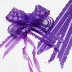 Automatic Ribbon bow, Organza, Dark purple, 2 Flower bows, 19cm x 14cm x 6cm