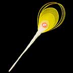 Nylon Paon pétales, fils et Nylon, jaune, 11cm x 3,5cm, 3 morceaux