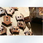 Coconut buttons, 1.8cm x 1.6cm x 0.3cm, 5pieces