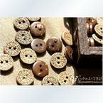 Coconut buttons, 1.2cm x 1.2cm x 0.2cm, 5 pieces