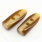 Horn button, Light brown, 12mm x 12mm x 35mm, 1 Button