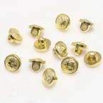 Buttons, Resin, Gold colour, 3 buttons, Diameter 15mm (approximate)