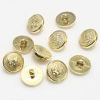 Buttons, Resin, Gold colour, 3 buttons, Diameter 10mm (approximate)