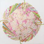 Yuzen Chiyogami floral patterns, Assorted colours, 10cm x 10cm, 30 sheets