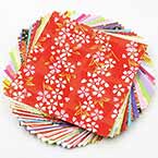 Yuzen Chiyogami floral patterns, Assorted colours, 10cm x 10cm, 30 sheets