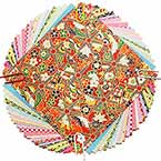 Yuzen Chiyogami floral patterns, Assorted colours, 10cm x 10cm, 30 sheets