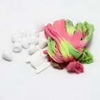  Mesh Nylon flower making kit, Olive-Green, pink, 10 flowers, Rose