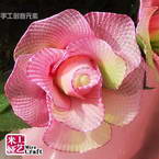  Mesh Nylon flower making kit, Olive-Green, pink, 10 flowers, Rose