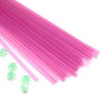 Luminous Lucky star plastic straws, Plastic, Magenta, 36cm x 5mm, 30 pieces (approximate)