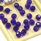 Beads, Selenial Crystal, Crystal, Dark blue , Faceted Rounds, Diameter 8mm, 10 Beads
